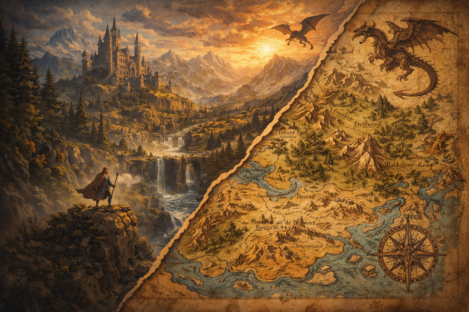 Fantasy campaign world illustration